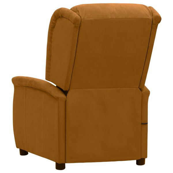 vidaXL Fauteuil de massage Marron Tissu microfibre