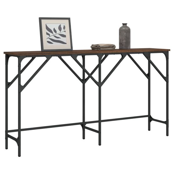 vidaXL Table console ch&ecirc;ne marron 140x29x75 cm bois d'ing&eacute;nierie