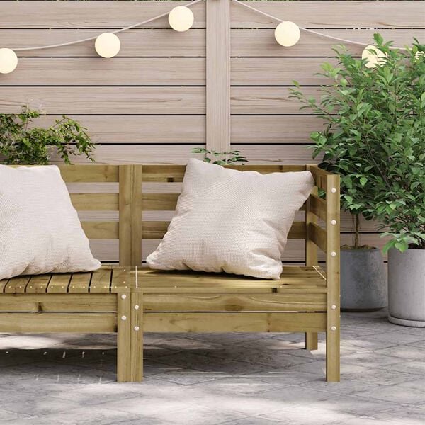 vidaXL Canap&eacute; d'angle de jardin bois de pin impr&eacute;gn&eacute;