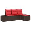 vidaXL Ensemble de Canap&eacute;s avec coussin 4 pcs Marron Poly Rattan