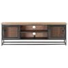 vidaXL Meuble TV Gris 120x30x40 cm Bois d'acacia massif et acier