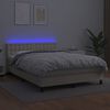 vidaXL Sommier &agrave; lattes de lit avec matelas et LED Cr&egrave;me 140x190 cm