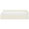 vidaXL Cadre de lit d'angle avec matelas Autre 2 pcs Cr&egrave;me Velours
