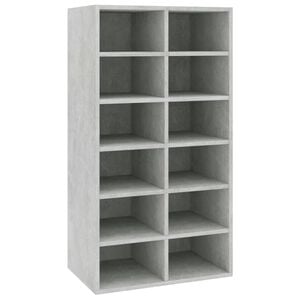 vidaXL &Eacute;tag&egrave;re &agrave; chaussures Gris b&eacute;ton 54x34x100,5 cm Bois ing&eacute;nierie