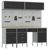 vidaXL Ensemble de placards de travail avec tiroir 10 pcs Noir