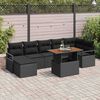 vidaXL Ensemble de canap&eacute; de jardin 8 pcs Noir Poly rotin