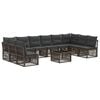 vidaXL Ensemble de canap&eacute; de jardin 11 pc Gris polyrotin