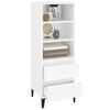 vidaXL Buffet haut Blanc 40x36x110 cm Bois d'ingénierie