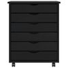 vidaXL Armoire roulante avec tiroirs MOSS noir bois de pin solide