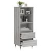 vidaXL Buffet haut Sonoma gris 40x36x110 cm Bois d'ingénierie