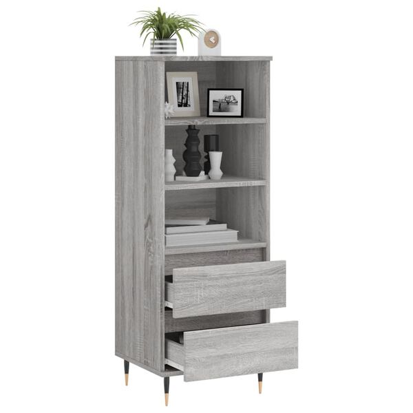 vidaXL Buffet haut Sonoma gris 40x36x110 cm Bois d'ingénierie