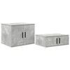 vidaXL Armoire de rangement 2 pc Gris b&eacute;ton 118 x 41 x 40 cm