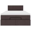 vidaXL Lit ottoman avec matelas marron fonc&eacute; 120x200 cm tissu