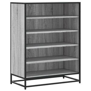 vidaXL Meuble &agrave; chaussures sonoma gris bois d'ing&eacute;nierie et m&eacute;tal