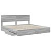 vidaXL Lit de Rangement Gris Sonoma 200 x 200 cm Bois d'ing&eacute;nierie
