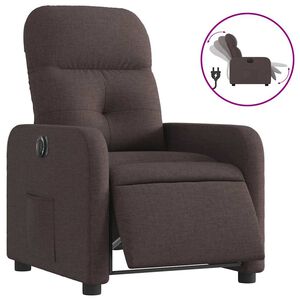 vidaXL Fauteuil inclinable &eacute;lectrique Marron fonc&eacute; Tissu