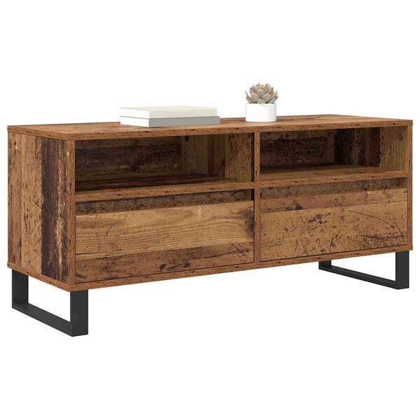 vidaXL Meuble TV avec tiroir Bois Ancien 100 x 34,5 x 44,5 cm