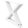 vidaXL Pieds de table basse 2 pi&egrave;ces Blanc 60 x (30-31,3) cm Acier