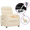 vidaXL Fauteuil inclinable &eacute;lectrique Cr&egrave;me Tissu