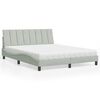 vidaXL Lit avec matelas Hanko gris clair 160x200 cm velours