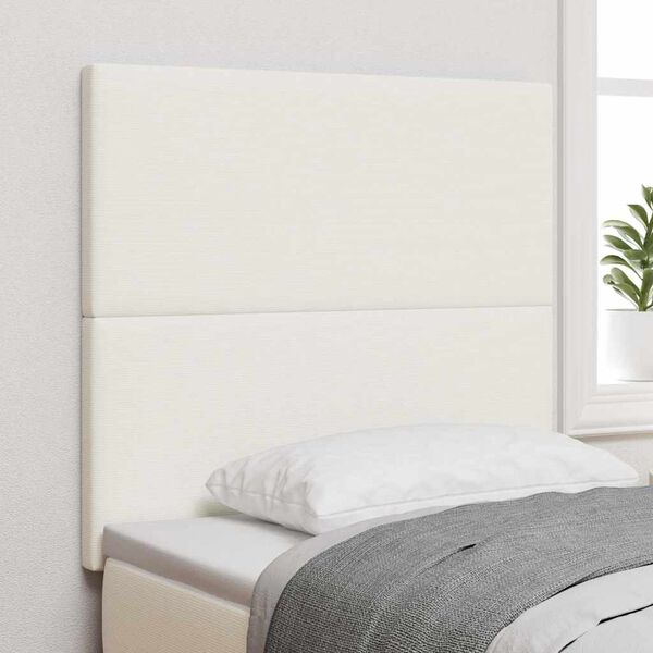 vidaXL T&ecirc;te de lit LED Cr&egrave;me 100 cm Tissu en velours c&ocirc;tel&eacute;