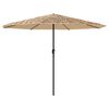 vidaXL Parasol de jardin avec LED et m&acirc;t en acier marron 324x324x247cm