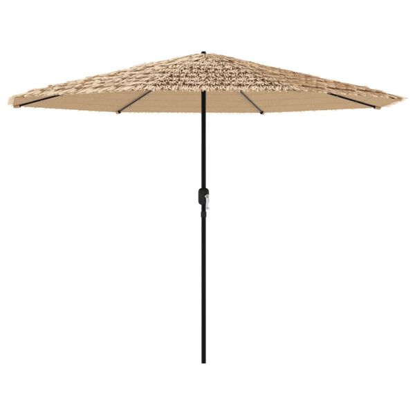 vidaXL Parasol de jardin avec LED et m&acirc;t en acier marron 324x324x247cm