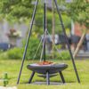 RedFire Barbecue de jardin avec tr&eacute;pied et bol &agrave; feu 50 cm Noir