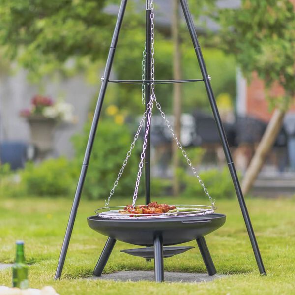RedFire Barbecue de jardin avec tr&eacute;pied et bol &agrave; feu 50 cm Noir