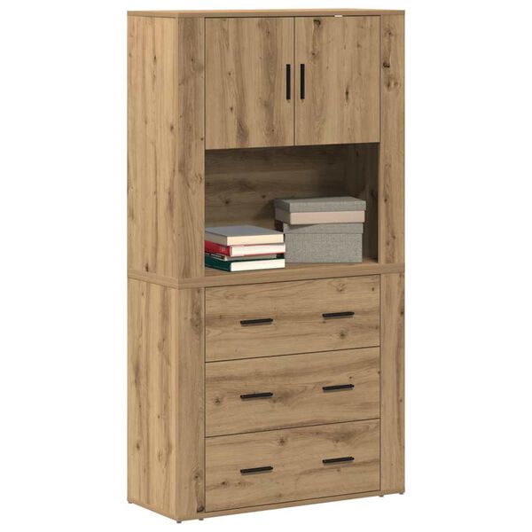 vidaXL Haut Armoire Ch&ecirc;ne artisanal 80 x 33 x 150 cm Bois d'ing&eacute;nierie