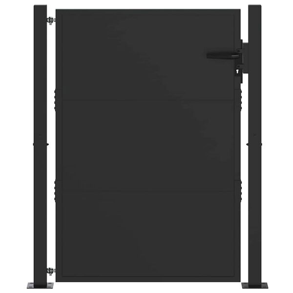 vidaXL Porte de Jardin Noir 110 x 130 cm Acier enduit de poudre