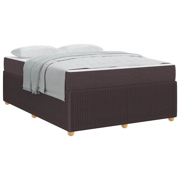vidaXL Cadre de lit avec matelas Marron fonc&eacute; 160 x 200 cm tissu