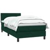 vidaXL Sommier &agrave; lattes de lit et matelas vert fonc&eacute; 90x220 cm velours