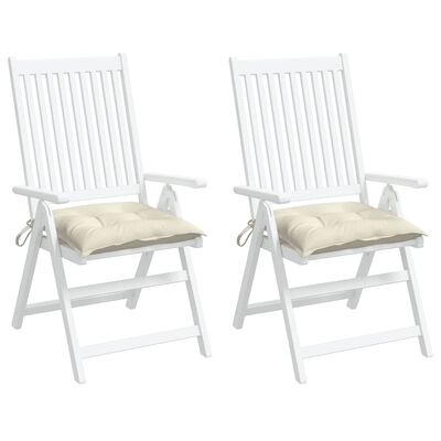 vidaXL Coussins de chaise lot de 2 blanc crème 50x50x7 cm tissu oxford