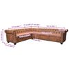vidaXL Canap&eacute; d'angle Chesterfield 6 Places Cuir artificiel Marron