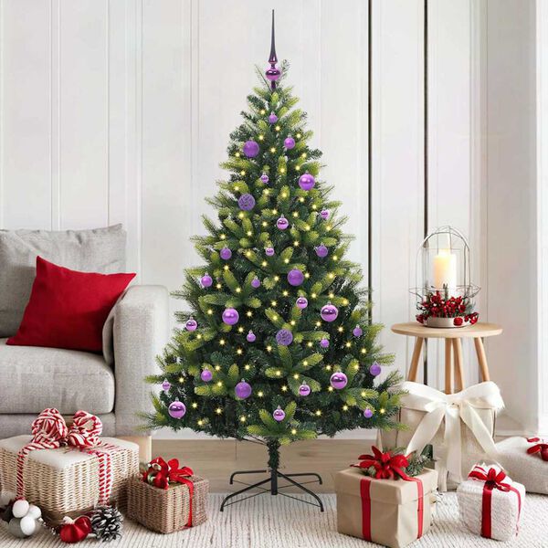 vidaXL Arbre de No&euml;l artificiel &agrave; charni&egrave;res 150 LED Vert 150 cm