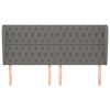 vidaXL T&ecirc;te de lit avec oreilles Gris fonc&eacute; 183x23x118/128 cm Tissu