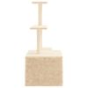 vidaXL Arbre &agrave; chat avec griffoirs en sisal cr&egrave;me 110 cm