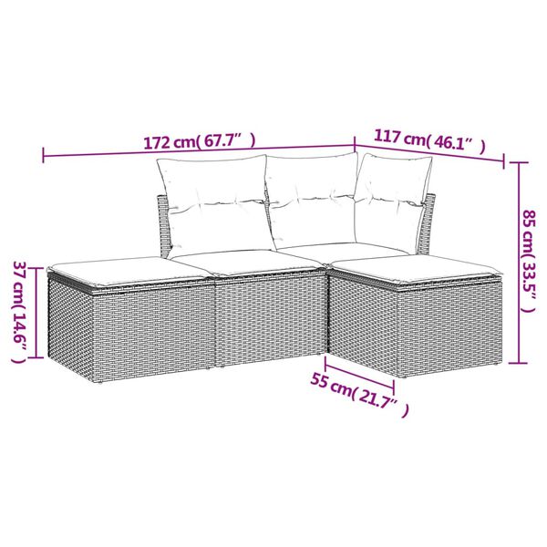 vidaXL Salon de jardin avec coussins 4 pcs beige r&eacute;sine tress&eacute;e