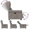 vidaXL Fauteuil de massage inclinable &eacute;lectrique Taupe Tissu