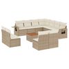 vidaXL Salon de jardin avec coussins 12 pcs beige r&eacute;sine tress&eacute;e