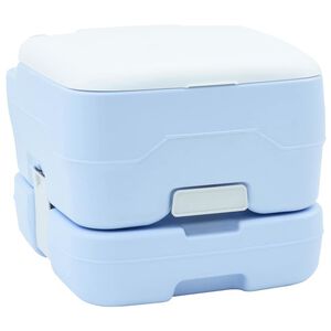 vidaXL Toilette de Camping Bleu Clair et Blanc 41,5 x 36,5 x 30 cm
