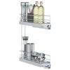 vidaXL Panier m&eacute;tallique coulissant 2 niveaux argent&eacute; 47x12x56 cm