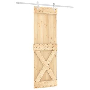 vidaXL Porte coulissante 70 x 210 cm Bois de pin massif (non trait&eacute;)
