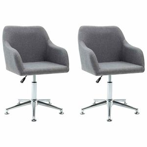 vidaXL Chaises pivotantes &agrave; manger lot de 2 gris clair tissu