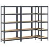 vidaXL &Eacute;tag&egrave;re &agrave; 5 niveaux 3 pcs anthracite acier et bois ing&eacute;nierie