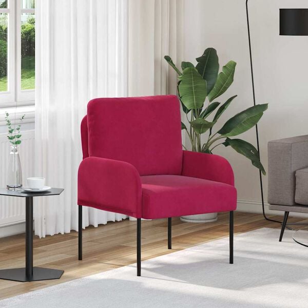 vidaXL Canap&eacute;s avec coussin 55cm Bordeaux Contreplaqu&eacute;