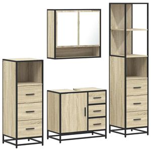 vidaXL Ensemble de meubles de salle de bain 4 pcs ch&ecirc;ne sonoma