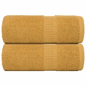 vidaXL Serviettes de toilette FROGN 2 pi&egrave;ces Or 30x30 cm 360 g/m&sup2;
