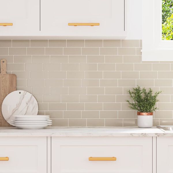 vidaXL Carreau de métro 10 pcs Beige 29.4 x 21.4 cm